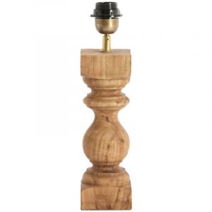 Light & Living - Pied de lampe Cumani - 9 x 27 cm - Bois naturel - Forme cylindrique - Prise E27 - Design scandinave