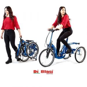 Di Blasi R34 - Tricycle &eacute;l&eacute;ctrique 3 roues pliant &agrave; batterie amovible acc&eacute;l&eacute;ration poign&eacute;e + p&eacute;dales