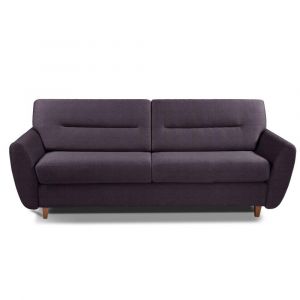 Image de Italian Spirit Canapé convertible COPENHAGUE matelas 15cm système rapido 160cm tissu tweed violet