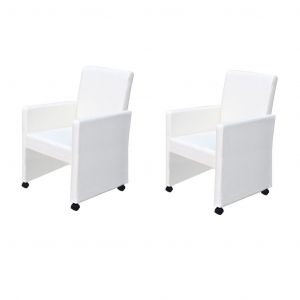 VidaXL Chaises de salle à manger 2 pcs Cuir artificiel Blanc