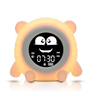 R&eacute;veil Enfant ANTIKOLOR Ours &Eacute;ducatif avec Veilleuse Rechargeable et Deux Alarmes