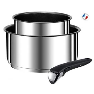 Tefal 2 casseroles 16/20 cm antiadh&eacute;sives + poign&eacute;e amovible L9408702