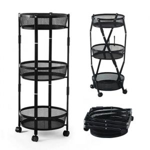 &Eacute;tag&egrave;re de rangement - SEVEN COMFORT - 35x35x88cm - Pliable - 15KG par niveau - Noir