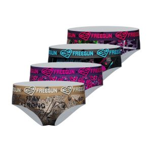 Freegun Culotte Femme Microfibre, sous-vêtement Féminins, Confortable et Ultra-Doux (Lot de 4), Rose Taille S