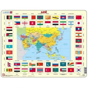 Larsen Puzzle Cadre - Drapeaux d'Asie (en Hollandais)