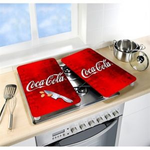 Wenko Set 2 couvre-plaques protection motifs Coca-Cola rouge