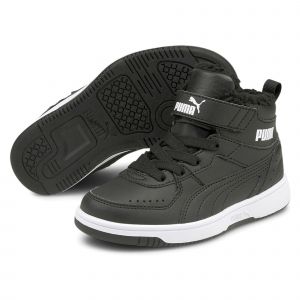 Puma Rebound Joy Fur PS, Basket, Black White, 35 EU
