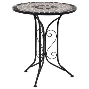 VidaXL Table de bistro mosaïque Gris 61 cm Céramique