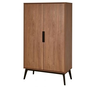 Armoire 2 portes en panneaux MDF et en bois massif