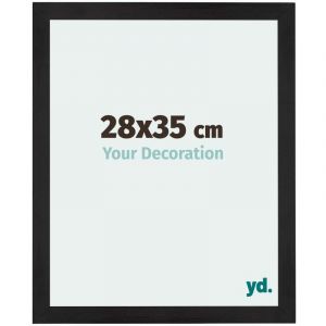 Yd. - Your Decoration - 28x35 cm - Cadres Photo en mdf Avec Verre acrylique - Anti-Reflet - Excellente Qualité - Noir Grain de Bois - Cadre