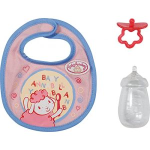 Zapf Creation Baby Annabell Little Set de Repas – pour Les poupées de 36 cm – avec 1 Bavoir, 1 biberon & 1 tétine – pour Les Petites Mains – Développe l’empathie & Les aptitudes sociales – 12 Mois + - 706534