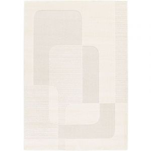 Bobochic Tapis poils courts clotaire motif abstrait 160x230 Beige