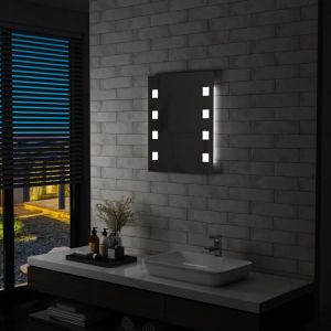 VidaXL Miroir mural ? LED pour salle de bains 50 x 60 cm