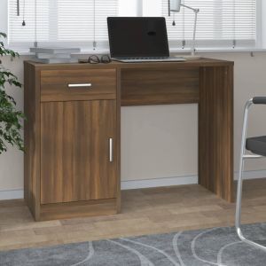 VidaXL Bureau avec tiroir et armoire Chêne marron 100x40x73 cm