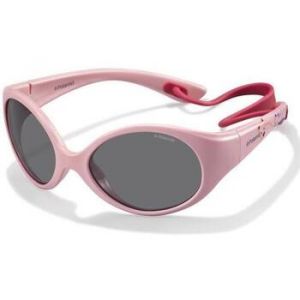 Image de Polaroid Enfant PLD 8010/S NM9/Y2 Lunettes de soleil Plastique Rose Gris Ronde Polaris&eacute;