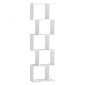 Bibliothèque à 5 niveaux 24 x 40 x 159 cm cloison séparateur blanc