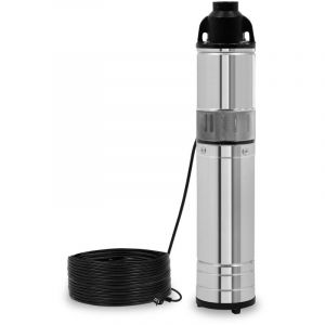 Eberth Pompe pour puits profond 4" en acier inoxydable, électrique 550 W, diamètre 4 pouces (10 cm), filetage de raccordement 1 1/4 pouce, câble