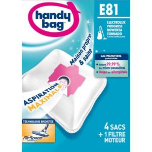 Image de Handy Bag E81 - 4 sacs aspirateur en microfibres et 1 filtre sortie d'air