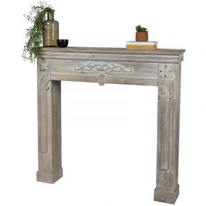 Meublorama - Manteau de chemin&eacute;e d&eacute;corative &ndash; Coloris ch&ecirc;ne gris, dimensions 104x17xH100 cm