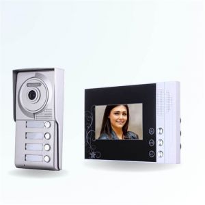 BT SECURITY Portier interphone vid&eacute;o classic 4 fils - 4 appartements - 4 &eacute;crans noirs