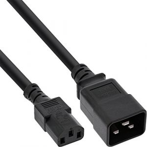 Inline Câble adaptateur secteur, IEC-60320 C20 à C13, 3x1,5mm², max. 10A, noir, 1m