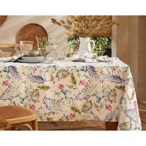 Nappe rectangulaire 150x250 &agrave; motifs v&eacute;g&eacute;taux