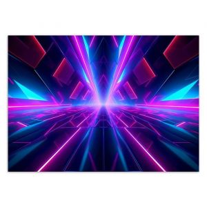 Papier peint Intissé - Effet Néon pour Gaming Room 350x245 cm - Moderne Décoration Murale - Effet 3D - Route - Feeby