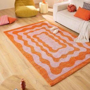 Nazar Tapis vintage style ann&eacute;e 70 Orange 160x230