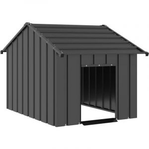 VidaXL Niche pour chien avec toit noir 83x130x85 cm acier galvanisé