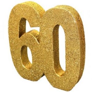 D&eacute;coration de table 60 ans Or (20 x 20 cm)