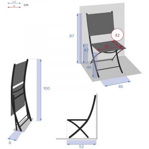 Hesperide Chaise De Jardin Pliante M&eacute;tal Modula Lin/Argile