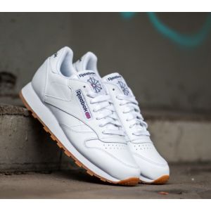 Reebok Cl LTHR, Sneaker Bas du Cou Femme, Blanc (White/Gum), 41 EU