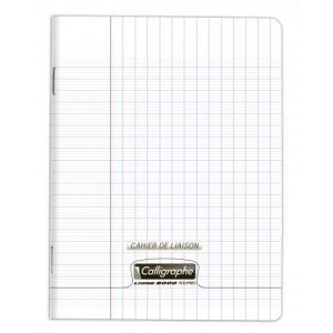 Calligraphe 18230C - Cahier de Liaison Ligne 8000 170x220, 48p./24 feuilles 90 g/m² piquées, couv. PP incolore, Séyès