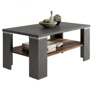 Image de FMD Möbel Table basse avec étagère Gris Matera et style ancien