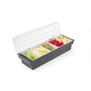 Hendi Boîte à Ingrédients - 5 Compartiments en abs Noir - Noir