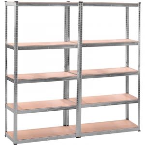Euro Vanadium - tagère garage métallique 5 niveaux 180×180 cm : Robuste, modulable, montage facile par clips sans vis - 40 cm - Gris