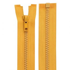 Cyclingcolors 2x Fermeture éclair N°5 30 cm tirette curseur polyester extrémité ouverte maille glissière vêtement couture mercerie veste manteau, moutarde
