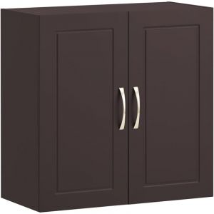 Sobuy FRG231-BR Meuble Haut Armoire de Toilettes Salle de Bain Suspendue Placard Commode Murale – 2 Portes - Marron