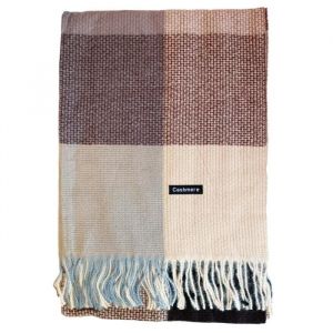 Les Tr&eacute;sors de Lily Tion ! &Eacute;charpe Cachemire 'carreaux' Rose Taupe - 200x70 Cm