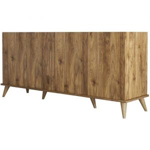 Buffet 4 portes effet noyer 180 cm - Tomar