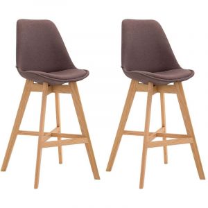 Image de CLP Lot de 2 tabourets de bar tissu marron Nature