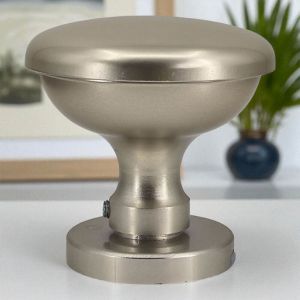 Bricard - Bouton de porte fixe en aluminium Poignee exterieure ronde champagne Bricard