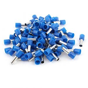 Sourcing map 100Pcs 10㎟ Embout Câble Câblage Cosse à sertir électrique Fil Sertissage Borne Connecteur Virole lacet isolée Bleu