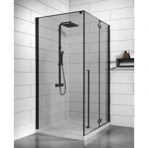 Badplaats - Cabine de Douche Vancouver - 90 x 120 x 190 cm Noir - 6 mm noir