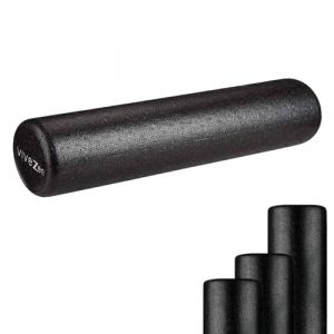 Rouleau de yoga fitness en mousse EPP haute densité - 60 x 15 cm - Noir - Vivezen