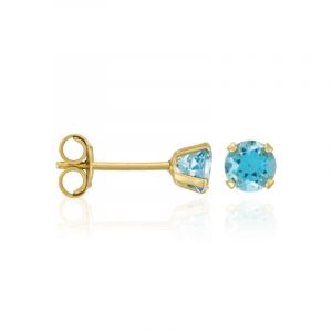 By Colette - Boucles d'oreilles Oceane Topaze bleues 0.45 ct or jaune