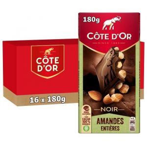 Côte d'Or 16 Tablettes de chocolat noir amandes entières - (16x180g)