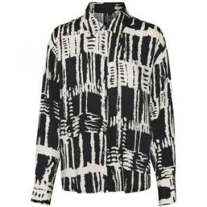 Vero Moda Vmcindy Cleo L/S T-Shirt WVN GA Chemisier à Manches Longues, Noir/Transparent, S Femmes