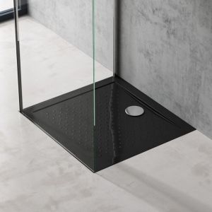 Bac à Douche 70x80 Receveur de Douche Antiglisse Rectangulaire Noir Lucia02AR 70x80x4cm - Doporro