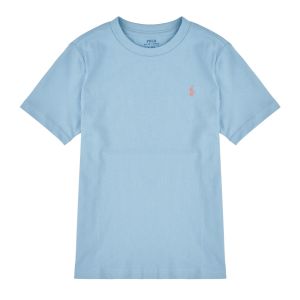 Ralph Lauren T-shirt col rond coton manches courtes bleu rose junior - S